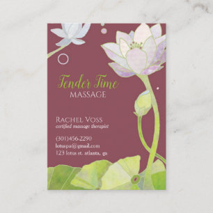 Elegant Lotus massage Therapist Visitkort