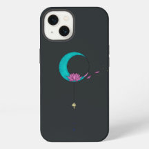 Elegant Lotus Moon Svart iPhone / iPad-fodral