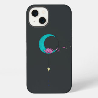 Elegant Lotus Moon Svart iPhone / iPad-fodral