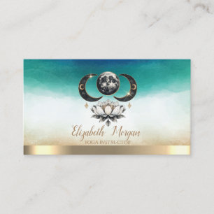 Elegant Lotus Moon Watercolor Visitenhet Visitkort