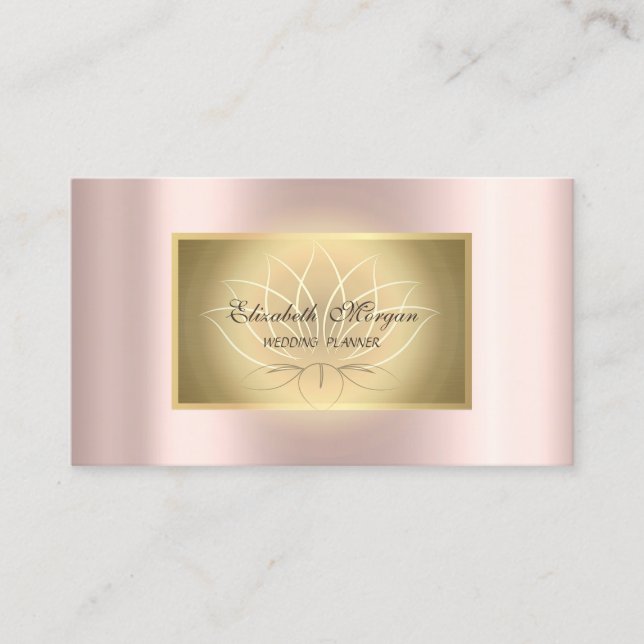Elegant Lotus Professional, guldram, roséguld Visitkort (Framsida)