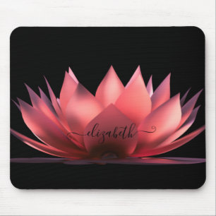 Elegant Lotus Svart Personlig Musmatta