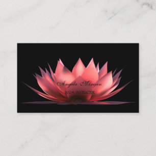 Elegant Lotus Svart Yoga Instruktör Visitkort