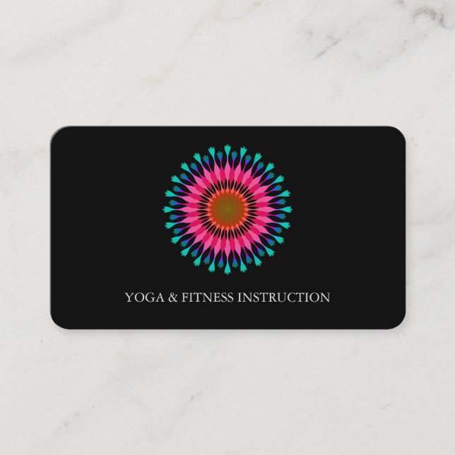 Elegant Lotusblomma Logotyp Yoga Visitkort (Framsida)