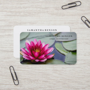 Elegant Lotusblomma Logotyp Yoga Visitkort