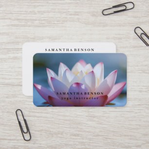 Elegant Lotusblomma Logotyp Yoga Visitkort