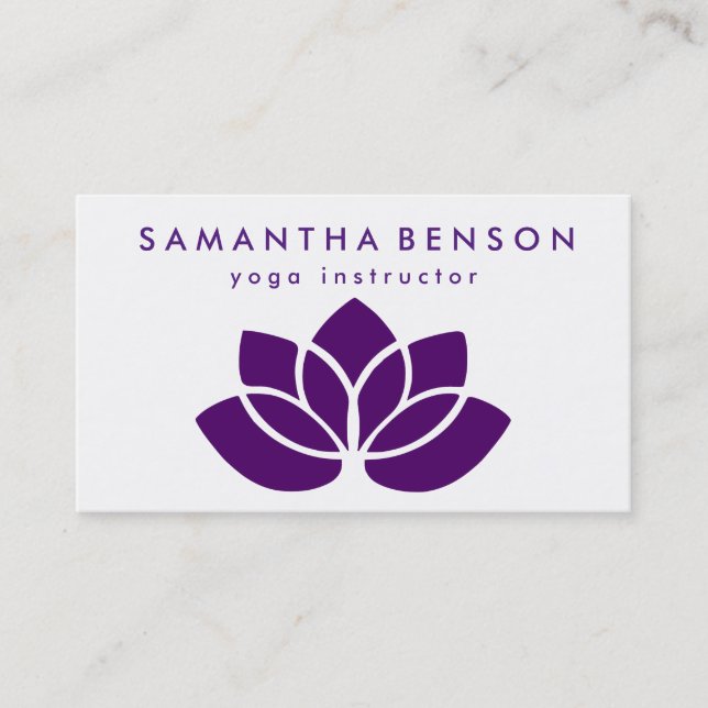 Elegant Lotusblomma Logotyp Yoga Visitkort (Framsida)