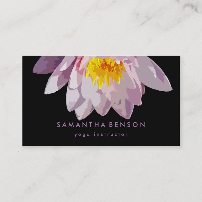 Elegant Lotusblomma Logotyp Yoga Visitkort (Framsida)