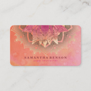 Elegant Lotusblomma Mandala Logo Yoga Instruktör  Visitkort