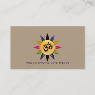 Elegant Lotusblomma "OM" Logo Yoga Visitkort
