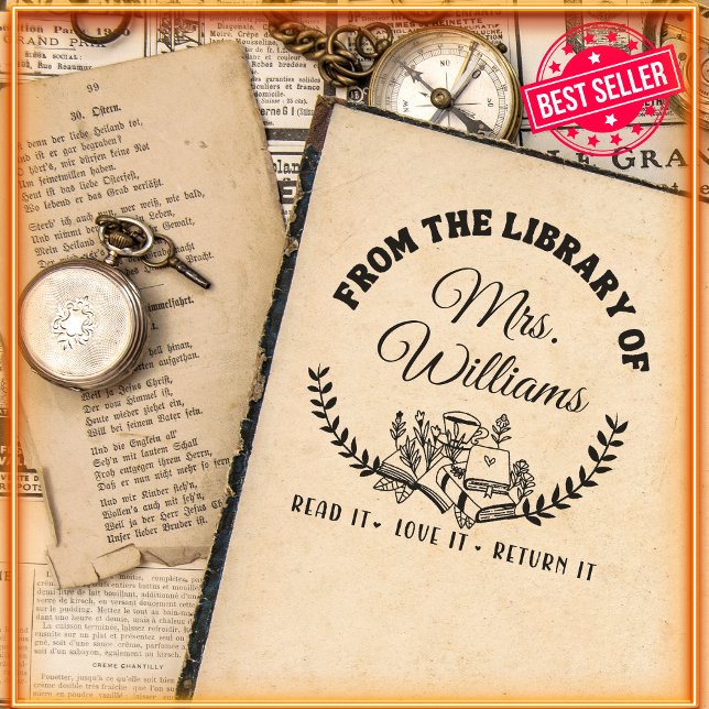 Elegant Löv Anpassningsbar från Bibliotek Självfärgande Stämpel (Skapare uppladdad)