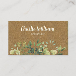 Elegant löv av botaniska gröntar visitkort