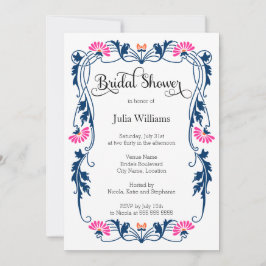 Elegant Löv Blommigtar och Swirls Möhippa Inbjudningar