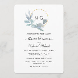 Elegant löv. Botaniska bröllop Inbjudningar
