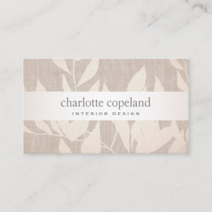 Elegant Löv Chic Inredingsdesign Beige Nature Visitkort