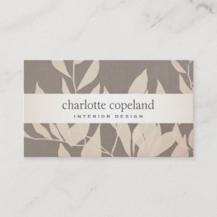 Elegant Löv Chic Inredingsdesign Taupe Natur Visitkort