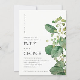ELEGANT LÖV FOLIAGE GREENERY COUPLE SHOWER-KORT TACK KORT