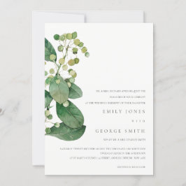 ELEGANT LÖV FOLIAGE GREENERY WEDDING INVITE TACK KORT