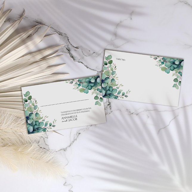 Elegant Löv för vattenfärg Placera kort (Skapare uppladdad)