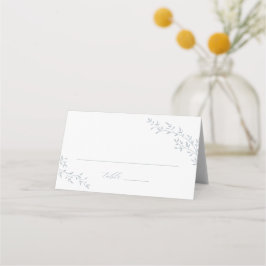 Elegant Löv Gren Botaniskt blått Bröllop Bord Placeringskort