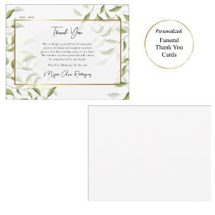 Elegant Löv Guld Ram Begravt ortodox Tack Kort