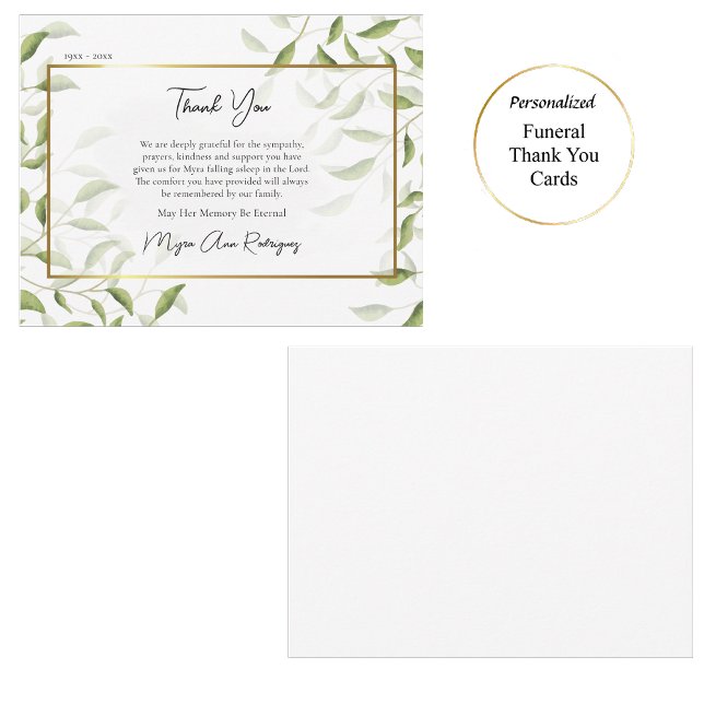 Elegant Löv Guld Ram Begravt ortodox Tack Kort (Skapare uppladdad)