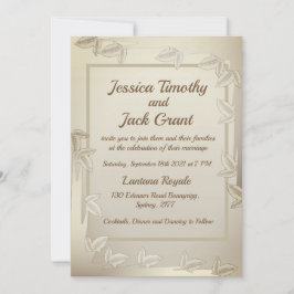 Elegant Löv i Guld bröllopsinbjudan Inbjudningar