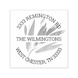 Elegant Löv konstnärlig runda Returadress Självfärgande Stämpel