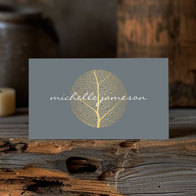 Elegant Löv Logotyp om Slate Affärskort Visitkort (Skapare uppladdad)