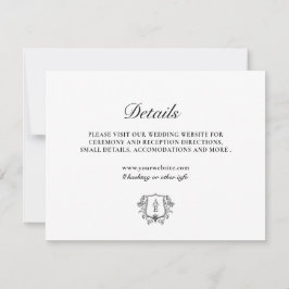 Elegant Löv Monogram Black & White-kort för hölje Inbjudningar