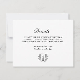 Elegant Löv Monogram Black & White-kort för hölje Inbjudningar