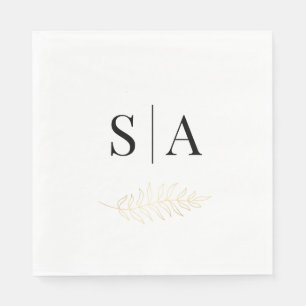 Elegant Löv Monogram Bröllop Pappersservett