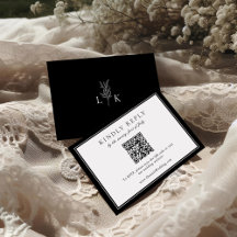 Elegant Löv Monogram Bröllop QR-OSA