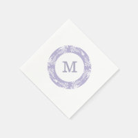 Elegant Löv Mönster Lavender Monogram