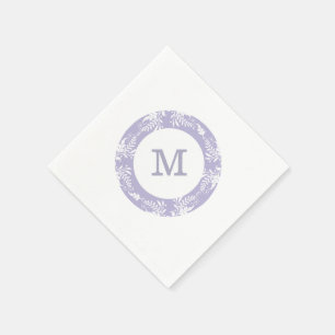 Elegant Löv Mönster Lavender Monogram Pappersservett