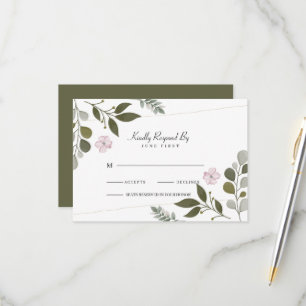 Elegant Löv och blommor OSA Kort