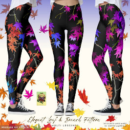 Elegant Löv och Gren Mönster multilegeringar Leggings