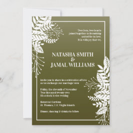 Elegant Löv, Oliv grönt Inbjudningar