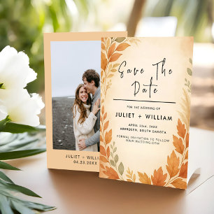 Elegant Löv & Pampas Grass Autumn Fall Wedding Spara Datumet