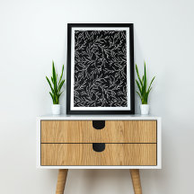 Elegant Löv svart och vitt