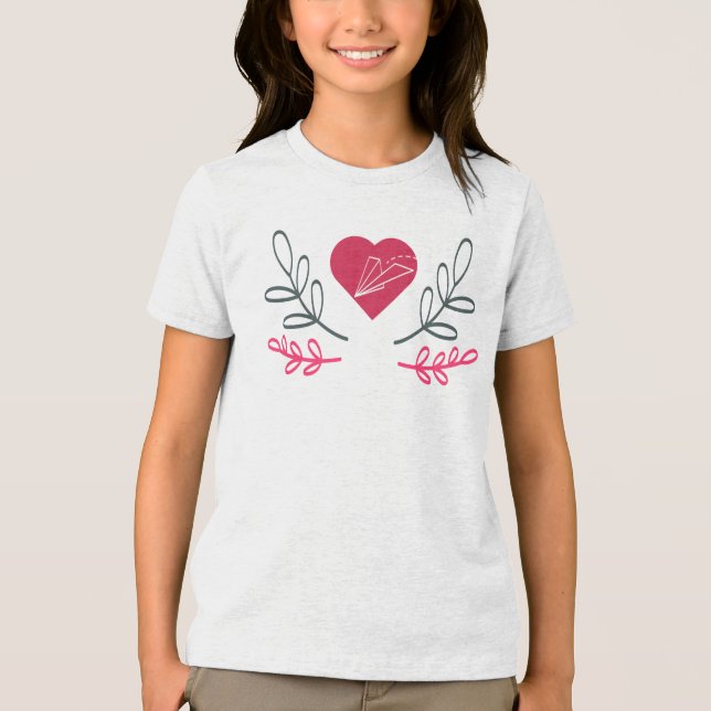 Elegant Love, Freedom, Heart and Travel Graphic T Shirt (Framsida)