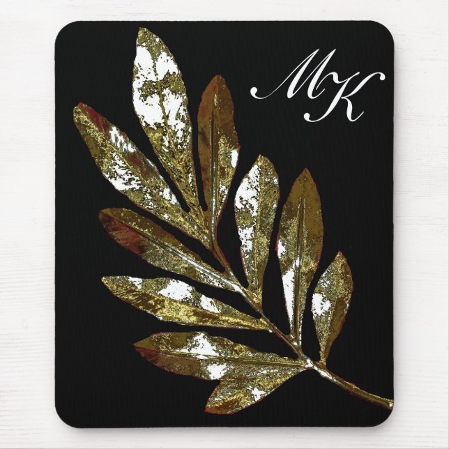 Elegant lövMonogram Mousepad Musmatta (Framsidan)
