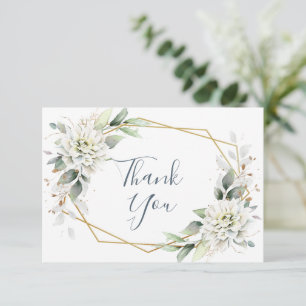 Elegant lövverk dammiga blå blommor tack kort