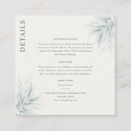 Elegant lövverk Moderna detaljer Tilläggskort