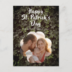 Elegant Lucky Shamrock Foto St. Patrick's Day Helg Vykort