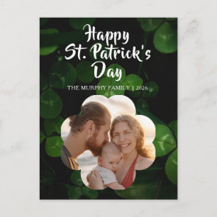 Elegant Lucky Shamrock Foto St. Patrick's Day Helg Vykort