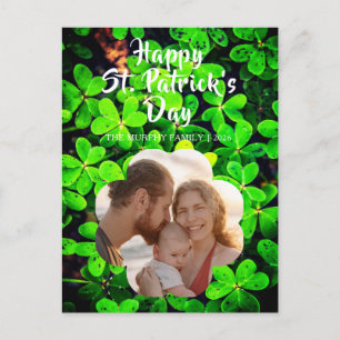 Elegant Lucky Shamrock Foto St. Patrick's Day Helg Vykort