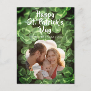 Elegant Lucky Shamrock Foto St. Patrick's Day Helg Vykort