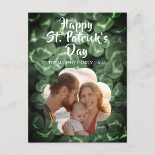 Elegant Lucky Shamrock Foto St. Patrick's Day Helg Vykort