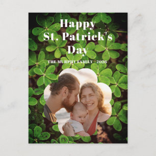 Elegant Lucky Shamrock Foto St. Patrick's Day Helg Vykort